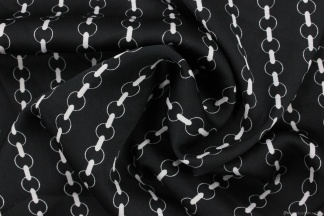 Шёлк Армани с рисунком цепи на чёрном