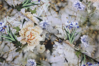 Ткань хлопковая с крапивой цветы