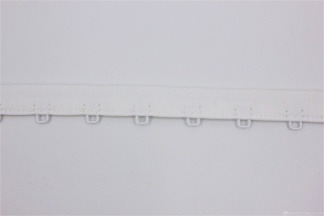 Тесьма корсетная с крючками 12мм белый