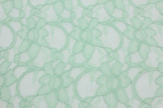 Кружевное полотно на сетке с сутажом светло-зеленый