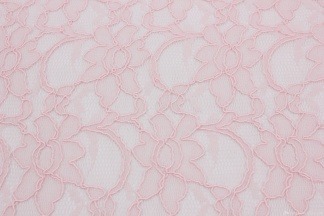 Кружевное полотно на сетке с сутажом розовый