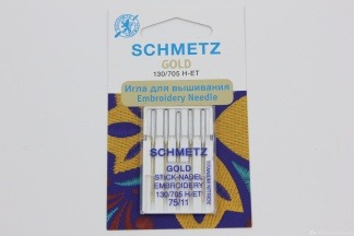 Иглы Schmetz для вышивки TITANIUM GOLD 130/705H-ET (5 шт) 75/11
