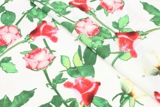 Шифон стрейч букеты роз