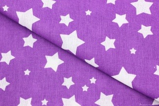 Бязь набивная ГОСТ 150 см Звезды на фиолетовом 