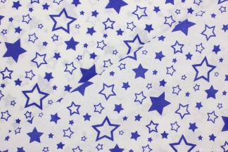 Перкаль набивная 150см Звезды синий