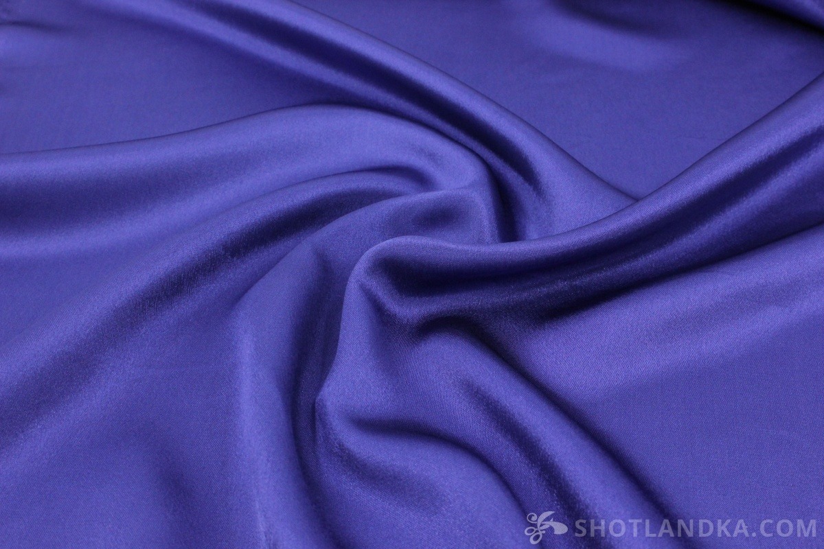Креп атлас фиолетово-синий