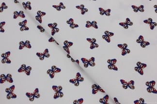 Хлопковый сатин-стреч бабочки