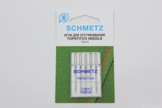 Иглы Schmetz Topstich для отстрачивания с длинным ушком 130N (5шт) 100/16