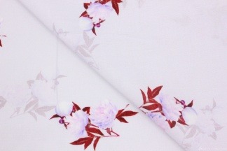 Вискоза плательная штапель цветы на белом
