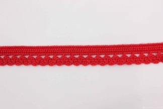 Резина бельевая 5мм с ажурным краем вязаная Красный