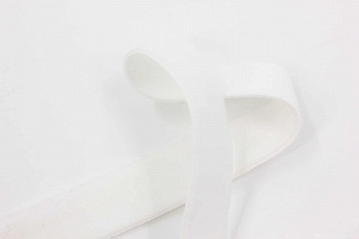 Лента тесьма бархатная эластичная 20мм Белый