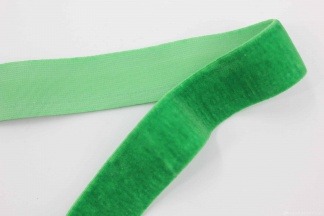 Лента тесьма бархатная эластичная 20мм Зеленый