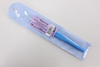 6460ГМ Крючок для вязания металл с пластиковой ручкой 14см (3мм)